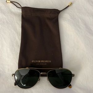Oliver Peoples Rikson bronze rims with dark dark greenish grey lenses